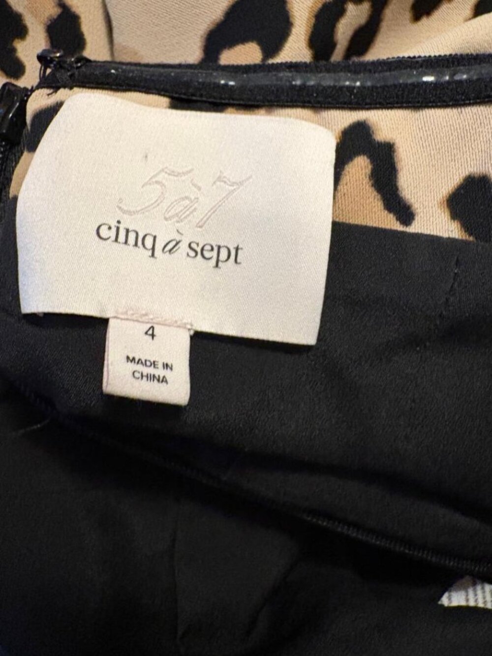 Cinq A Sept Luna leopard print trumpet dress Size 4 - Picture 2 of 5